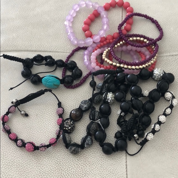 Assorted beaded drawstring bracelets with crystal - Picture 1 of 6